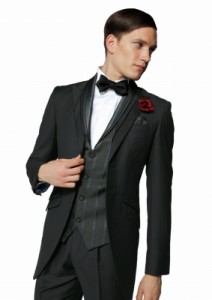 タキシード　結婚式　黒　レンタル　新郎