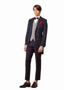 結婚式で新郎がレンタルするグリーンチェックのタキシード20296